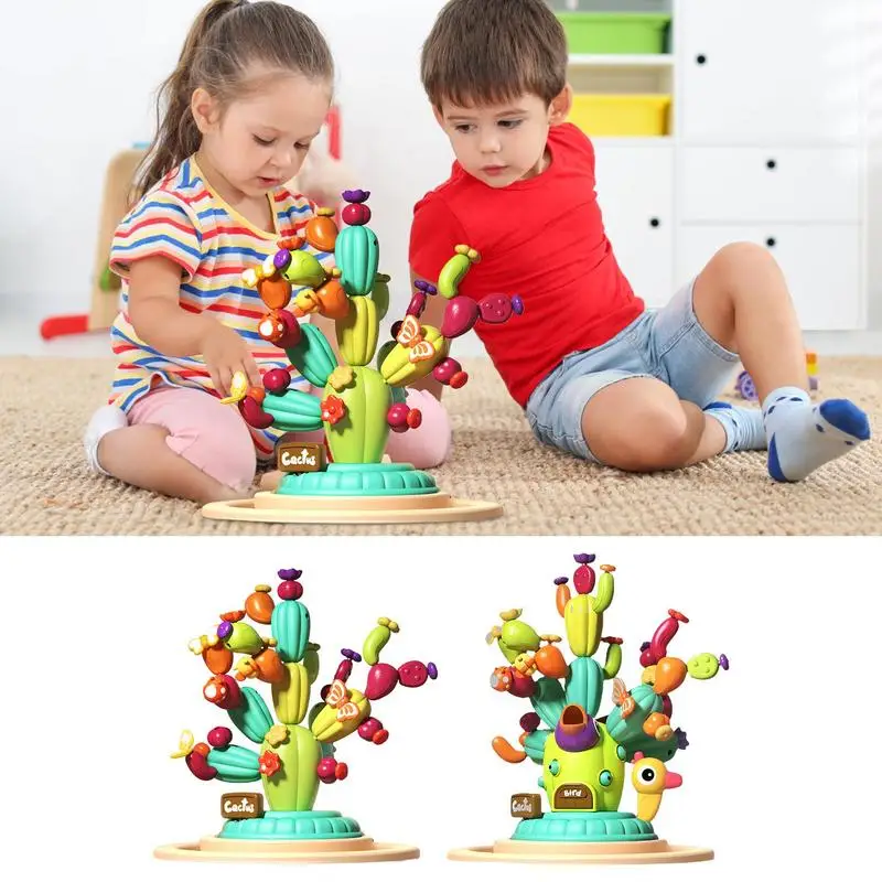 

Stacking Blocks Cactus Cute Fun Cactus Puzzle Building Blocks Toys Early Development Activities Colorful Multifunctional