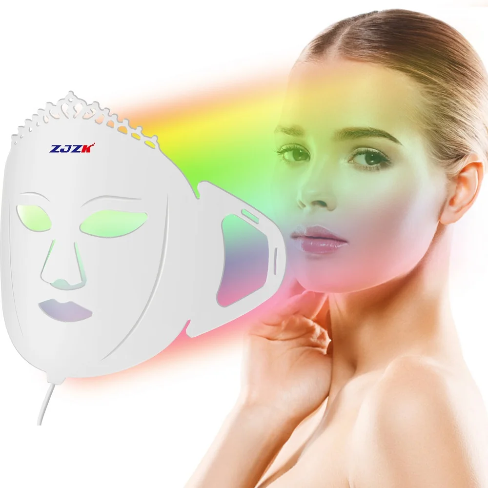 

Silicone Beauty Photon LED Facial Mask Therapy 7 Colors Light Skin Care Rejuvenation Wrinkle Acne Removal korean Face Led Mask