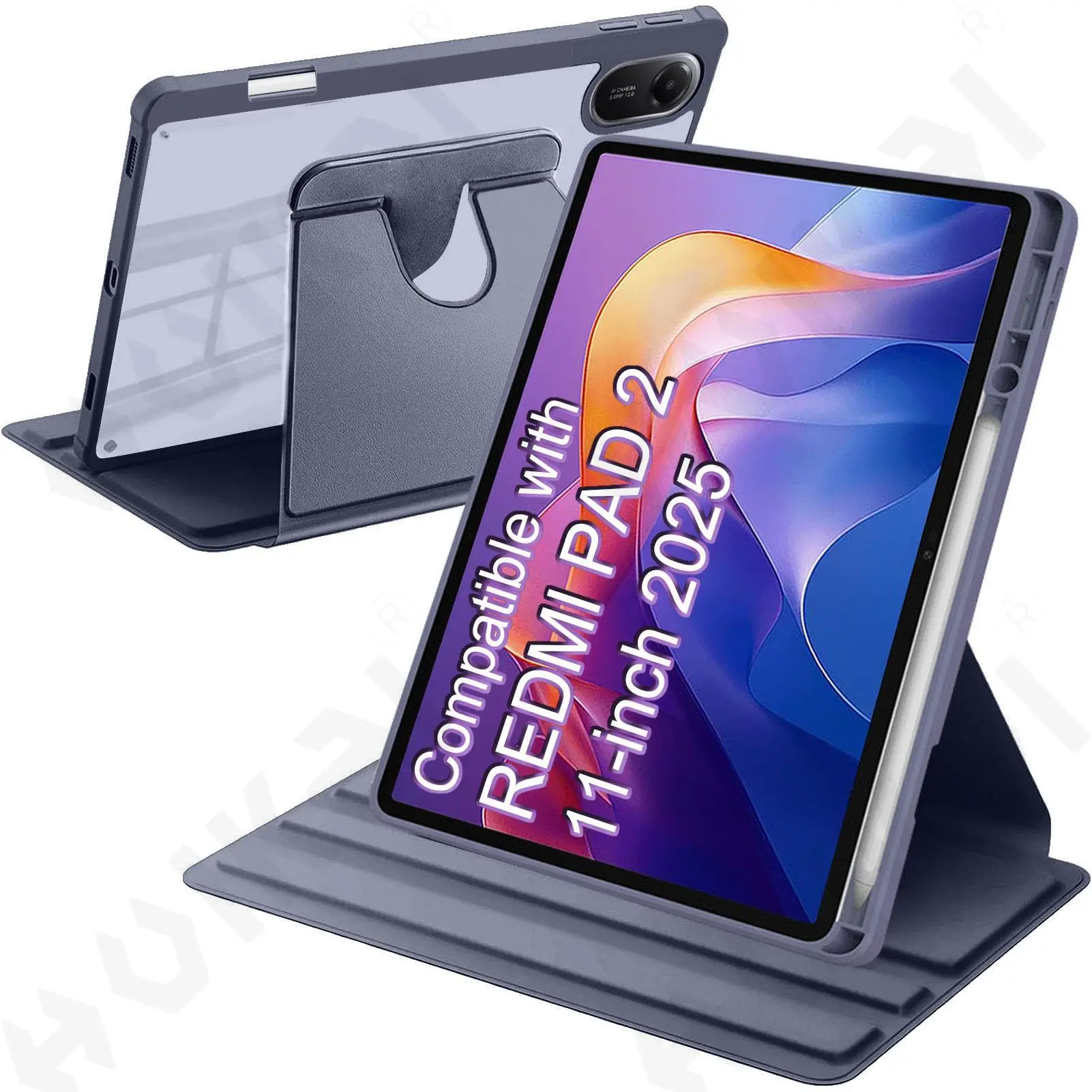 360° Rotating Protective Tablet Case with Pen Holder and Auto Wake/Sleep