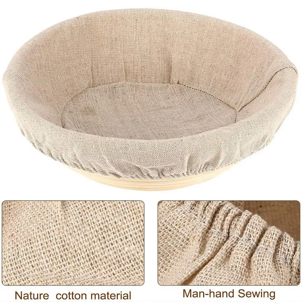 

Round Rattan Bread Proofing Basket Cloth Liner Fermented Linen Cloth Cover Bread Dough Banneton Flax Cloth Cover Bag