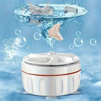 Portable Washing Machine, Automatic Turbine Compact Washer for Underwear Socks, Travel Home Dorm 1