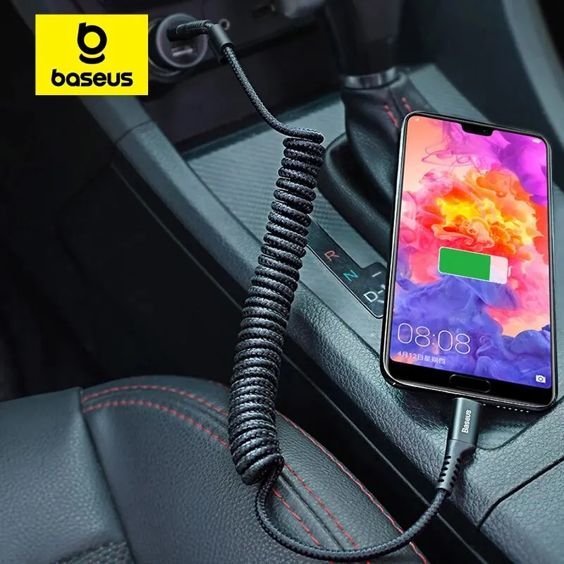 Baseus Fast Charging Type C Telescopic Car Charger Cable
