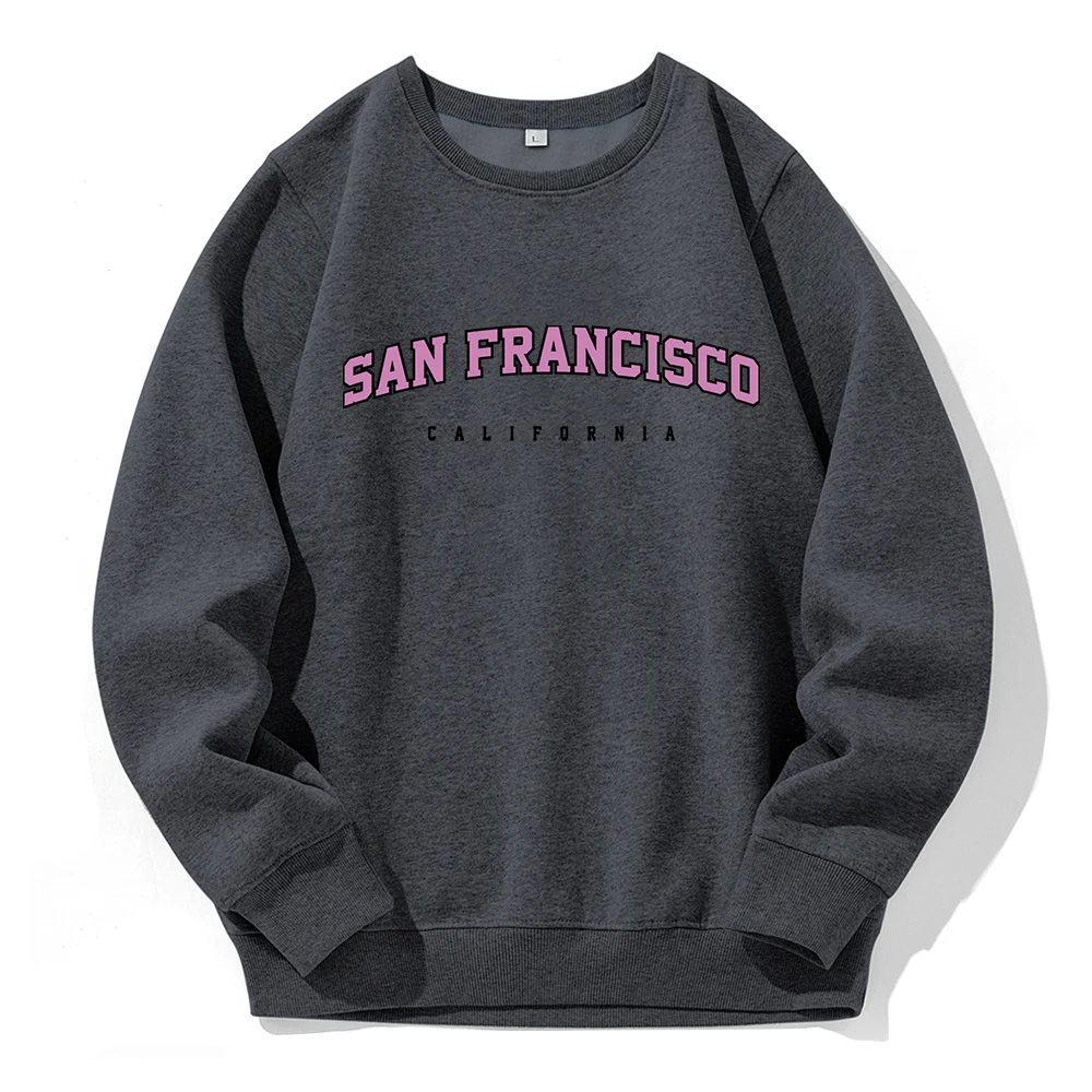 

San Francisco California Letter Printing Male Hoody Loose Oversized Hoodies Casual Fashion Sweatshirts Basic All Match Hoodie