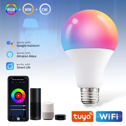 Smart WiFi RGB Dimmable LED Light Bulb with Voice Control (AC 110V)