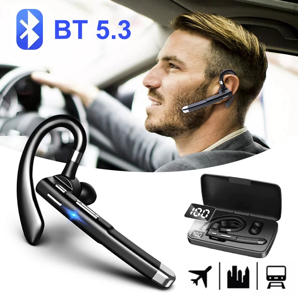 Description Picture 4 of itemWireless Bluetooth 5.3 Headphones Single Driving Headset with Mic Noise Cancelling Handsfree Earphones Business Driving Earbuds