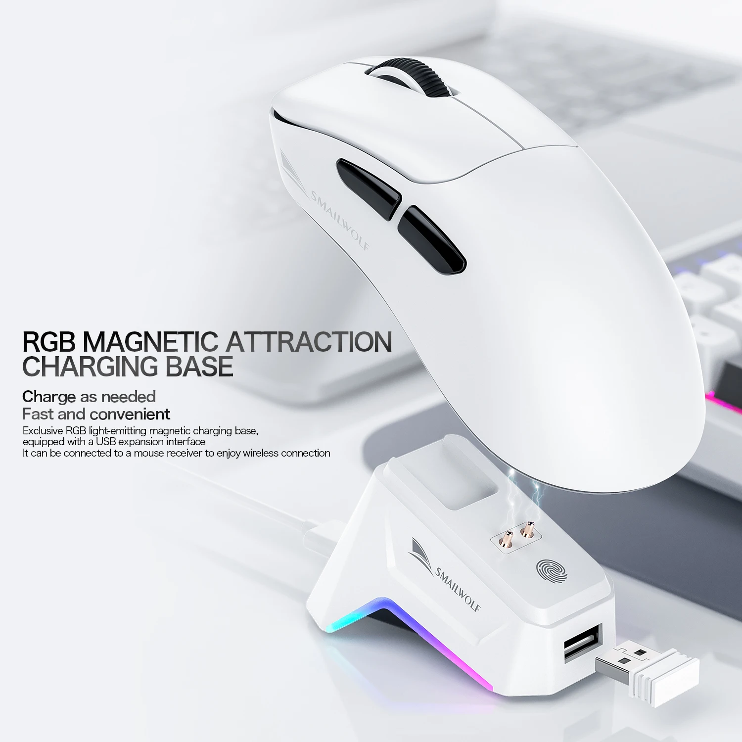 SMAILWOLF M5 Bluetooth Wireless Lightweight Gaming Mouse with Magnetic Charging