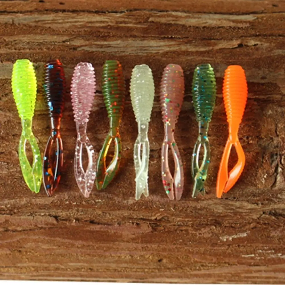 

20Pcs Silicone Soft Worm Lure Fishing Supplies 3.5cm/0.4g Twin Tail Swimbait Worm Bait Pesca Sea Fishing Mini Jigs Wobbler