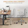 Home Office Desk Chair With Armrest And Wheels, Modern Pu Leather Mid-Back Office Task Chair, Height Adjustable Swivel Computer 5