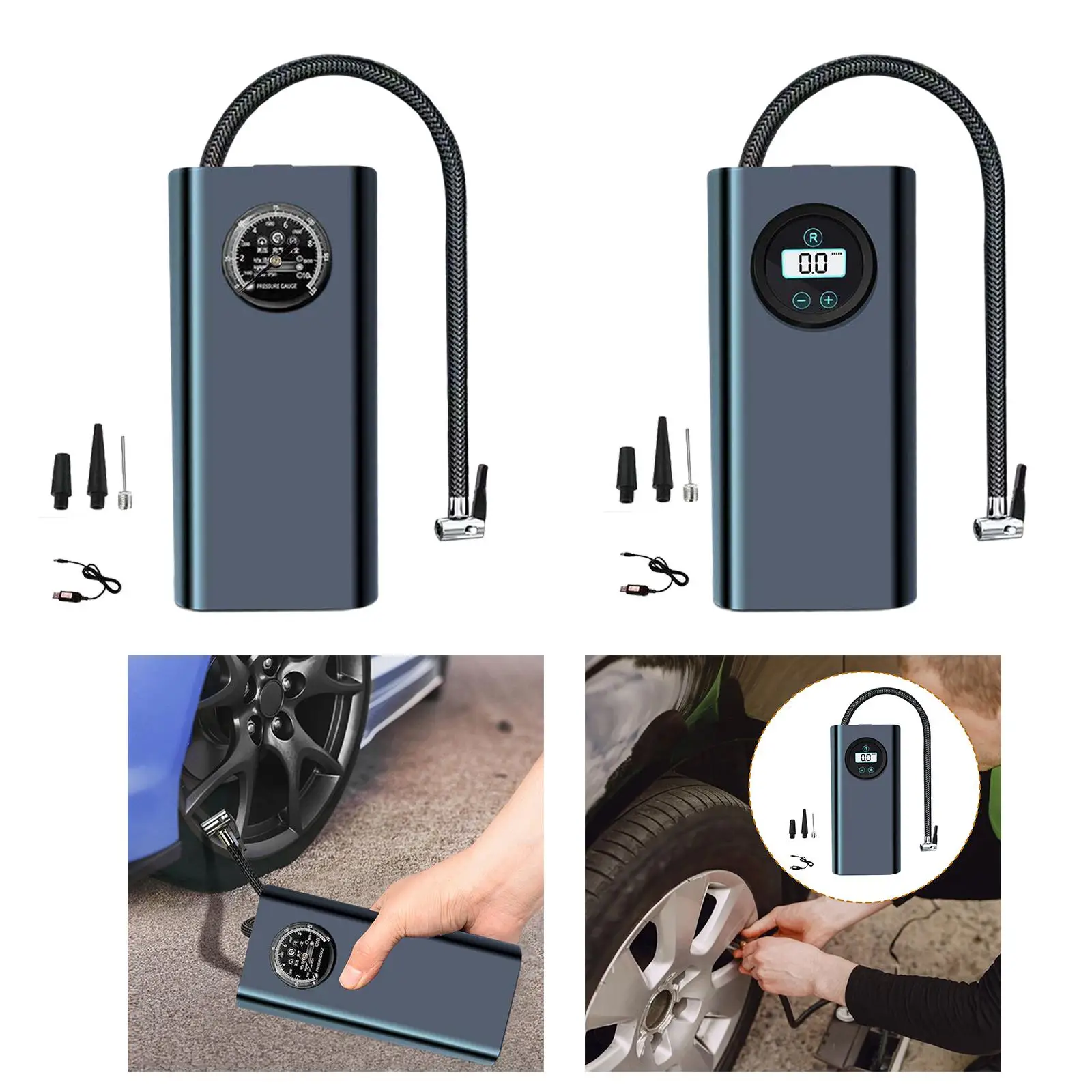 

Cordless Tire Inflator Portable Air Compressor 150PSI Compact Pump Mini Tire