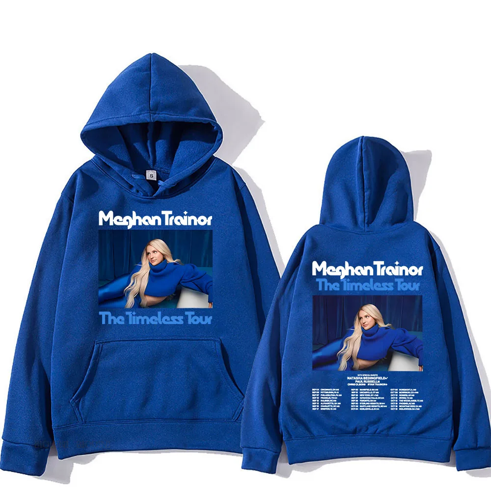 Meghan-Trainor The Timeless Tour 2024, langärmelig, bequemes Damen-Sweatshirt mit Tasche, lässige Fleece-Kapuzenkleidung