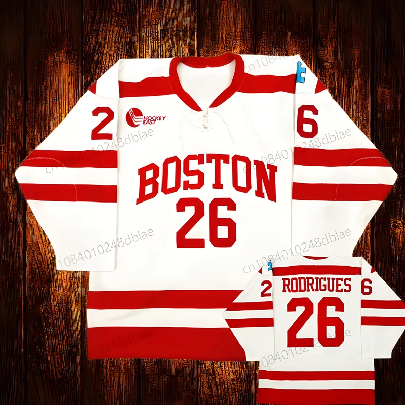 Vintage Boston University Jesse Compher McAvoy Grzelcyk Embroidery Hockey Jersey Youth Kids Adult Any Size And name