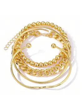 Retro Simple Chain Bracelet: Open Design, Fashion Stackable Mix-Match