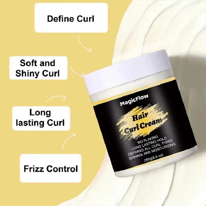 Anti Frizz Coconut Hair Curling Cream Enhancers Cream For African Curly Hair and All Wavy Curly Type 250g(8.8 oz)