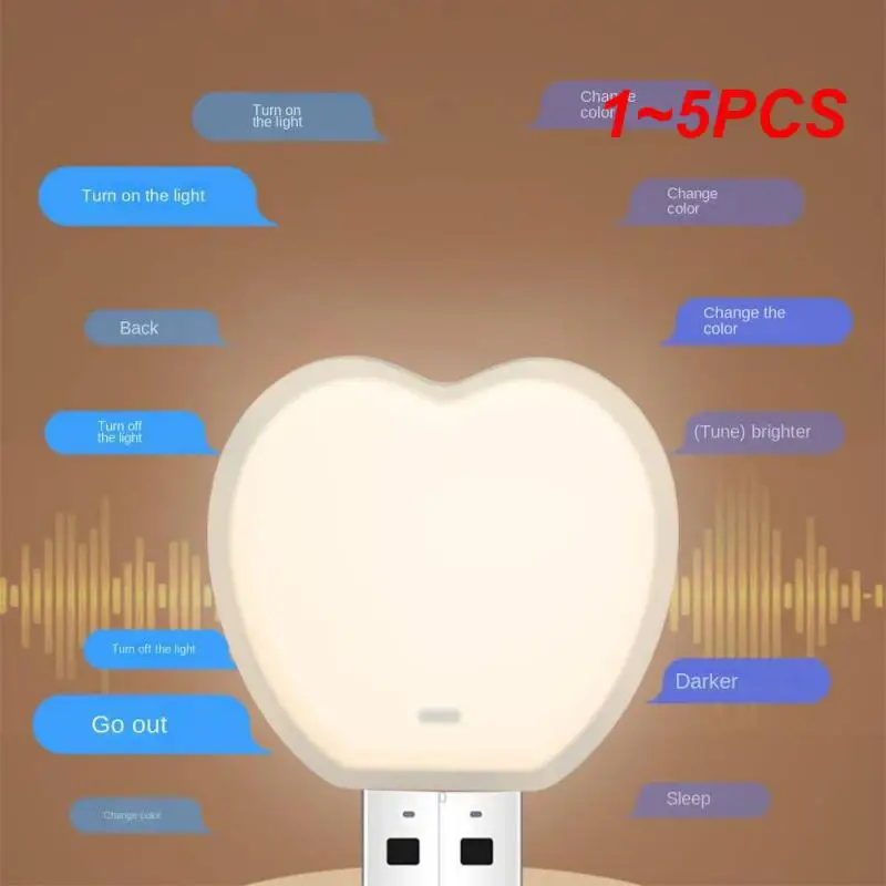 

1~5PCS Smart Voice Night Light Desk Bedroom Voice Controlled Led Voice Light Mini USB Small Light USB Plug Lamp Mini Night Light