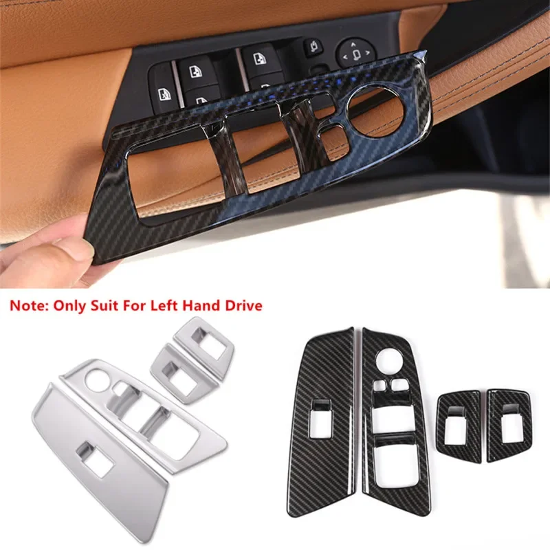 

4pcs Chrome Car Stickers For BMW 5 Series G30 LHD Interior Door Armrest Panel Window Glass Buttons Decoration Frame Cover Trim