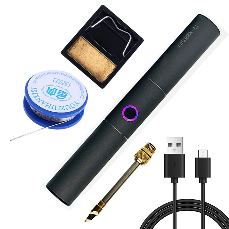 electric soldering iron kit USB high-power fast heat wireless soldering iron rechargeable soldering iron three-speed temperature adjustment 6 seconds weldin soldering iron station