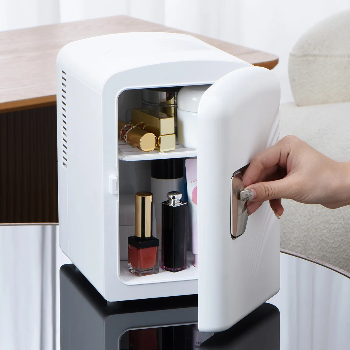 iceBlue 4L/6 Can Low Noise Dual-Use Cool & Heat Mini Skincare Fridge, Beauty Makeup Skincare Refrigerator for Home Car Office 2 iceBlue 4L/6 Can Low Noise Dual-Use Cool & Heat Mini Skincare Fridge, Beauty Makeup Skincare Refrigerator for Home Car Office 2