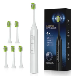 Sonic Electric Toothbrush with Multiple Heads - USB Rechargeable & Travel - Friendly Waterproof Design (Y05 - B)