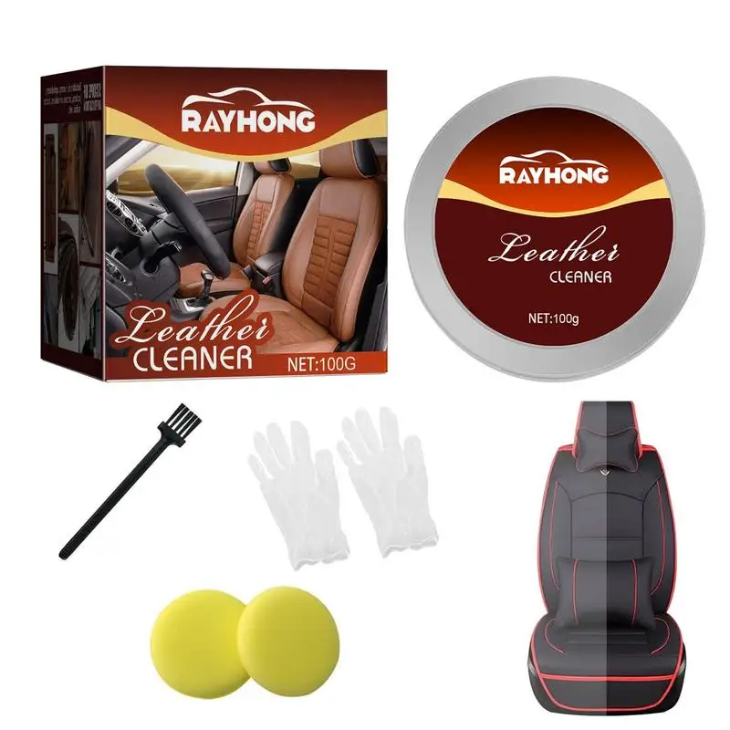 Leather Cream Beeswax 100g Natural Leather Conditioner Caring Cleaner Supplies Furniture Car Seats Shoes Boots Bags leather cleaning cream leather care cream