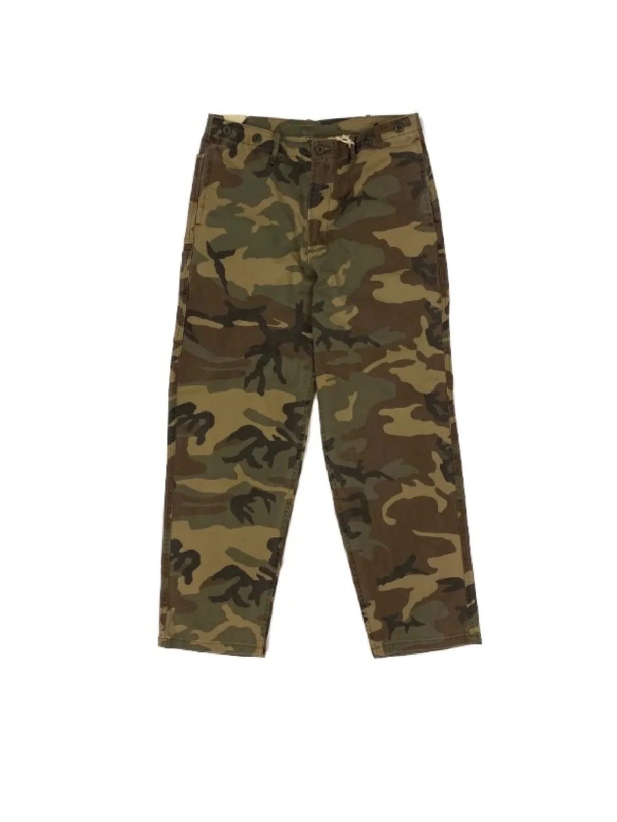 Large Size Spring Autumn Camouflage Retro De Pants Loose Straight Casual American Street Long Trousers for Men