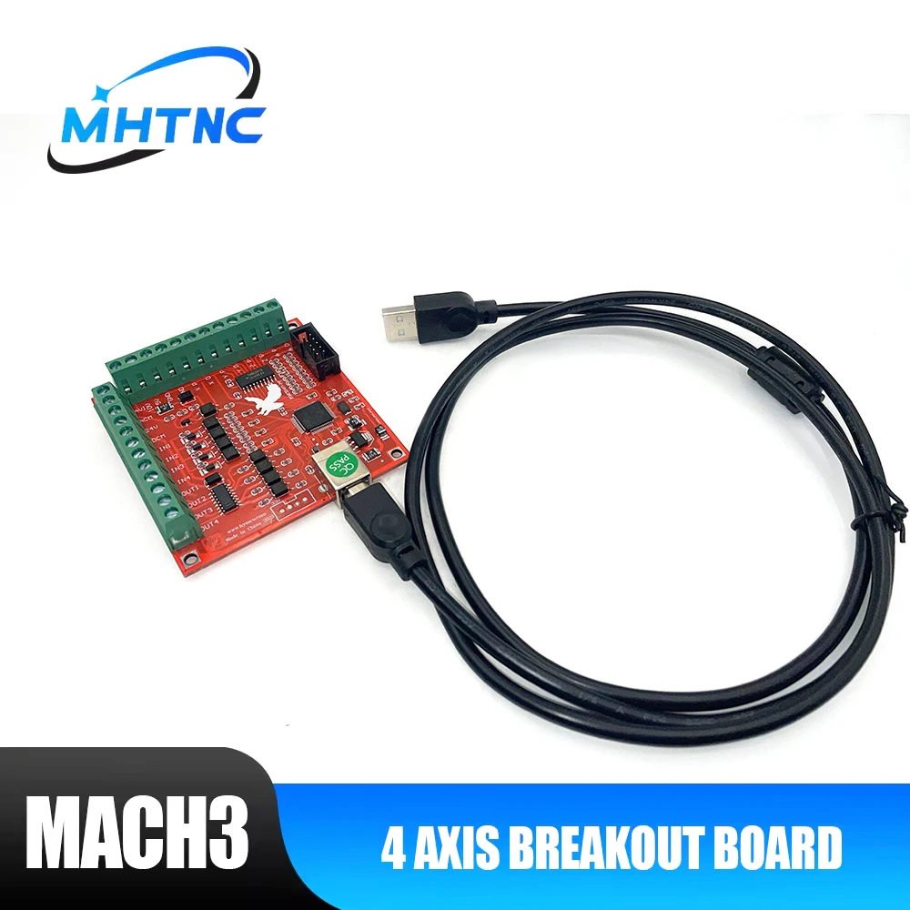 Cnc Router Parts Laser Engraving Controller Breakout Board CNC USB MACH3 100Khz 4 Axis Interface Drive Motion Controller Flying Carving Card Engraving Machine Motherboard