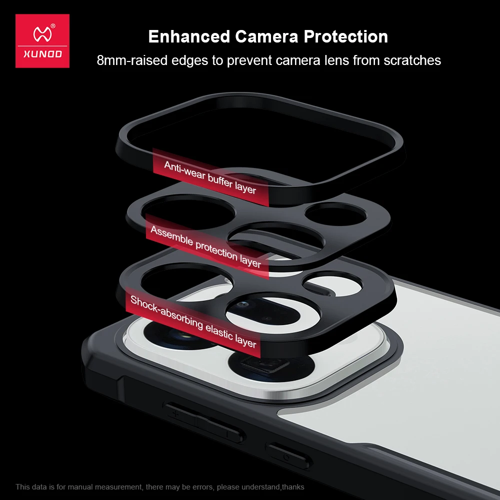 Xundd Airbags Shockproof Bumper Case with Stripes Transparent Back Cover