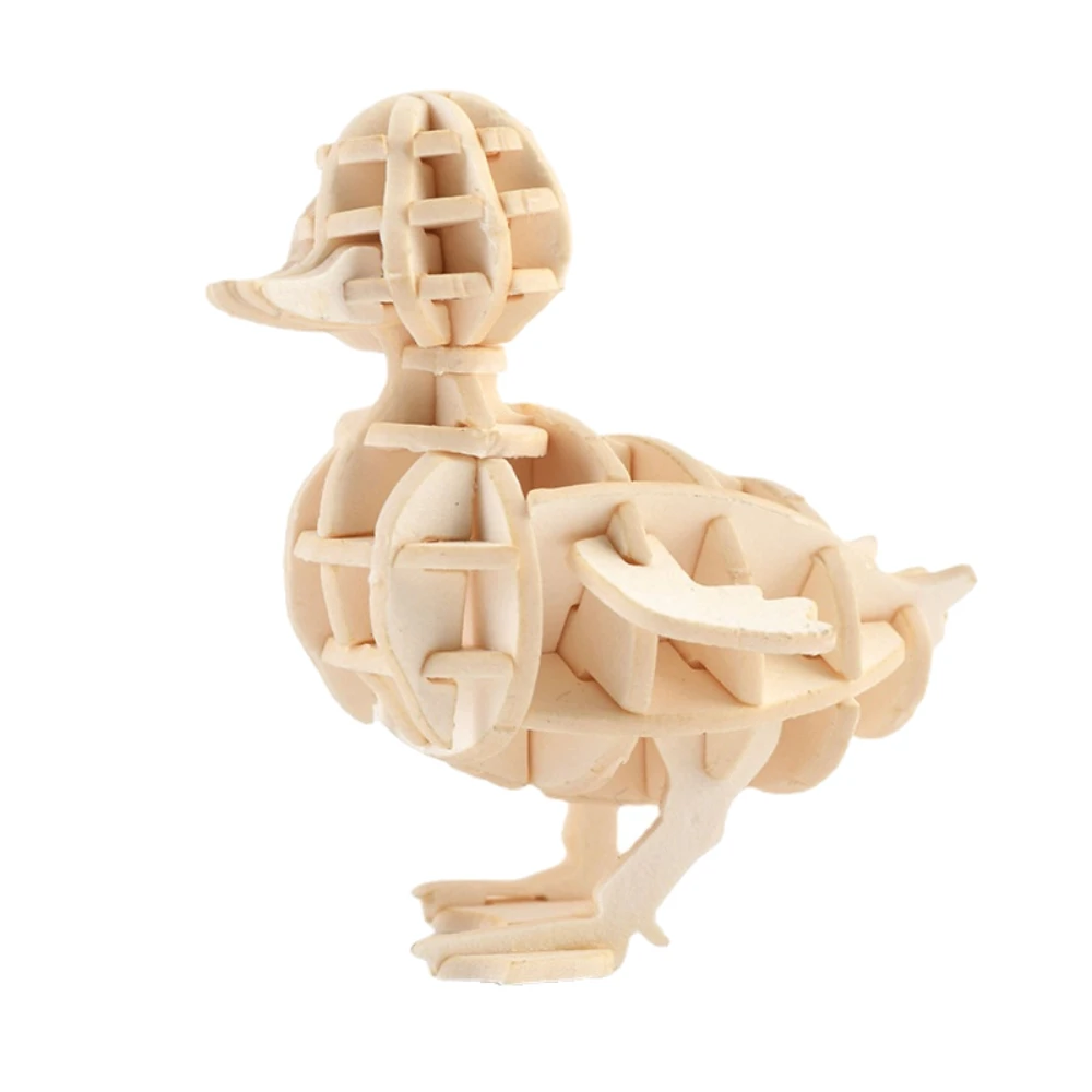 Miniature DIY Duck Paper Puzzles Craft Toys Kid Eductianal Assembling Build Jigsaw Simulation 3D Animal Model Kits for Adults