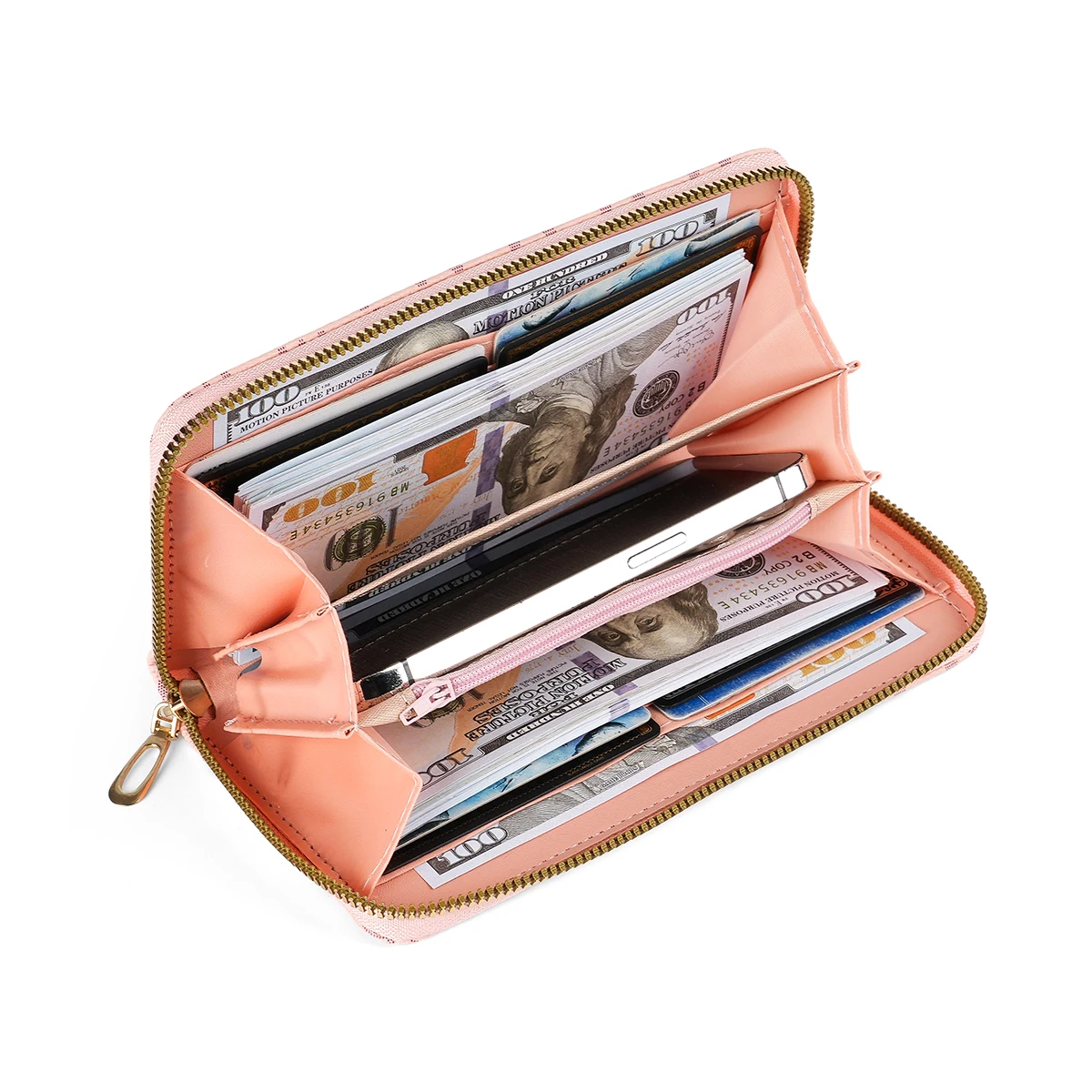 Women's Wallet Single Zipper Floral Letter Print Fashionable Coin Purse Compact Money Holder 5