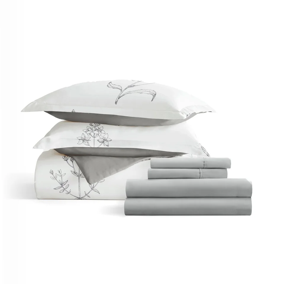 Modern Harmony Floral Duvet Bedding Set Queen Size