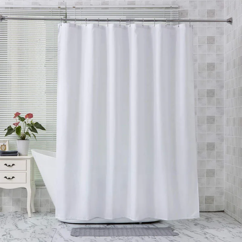 Bathroom Curtain Waterproof and Mildew-proof Solid Color Shower Curtain Cloth Bath Room Warm Curtain Bathroom Curtain