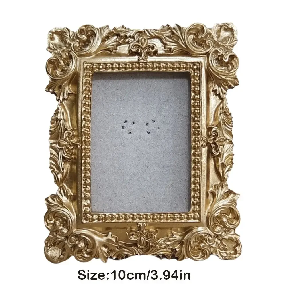 Elegant Vintage Gold Resin Frame - Baroque Desktop Decoration