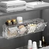 Cotton Swab Storage Box,No Drilling Wall-mounted Makeup Cotton, Cotton Swab,Lipstick,Flip Top Dustproof Storage Box for Bathroom 1