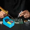 Soldering Iron Tip Cleaner Portable Solder Tip Cleaner Kit Soldering Accessories With Silicone Holder Dense Cleaning Steel Brush 2