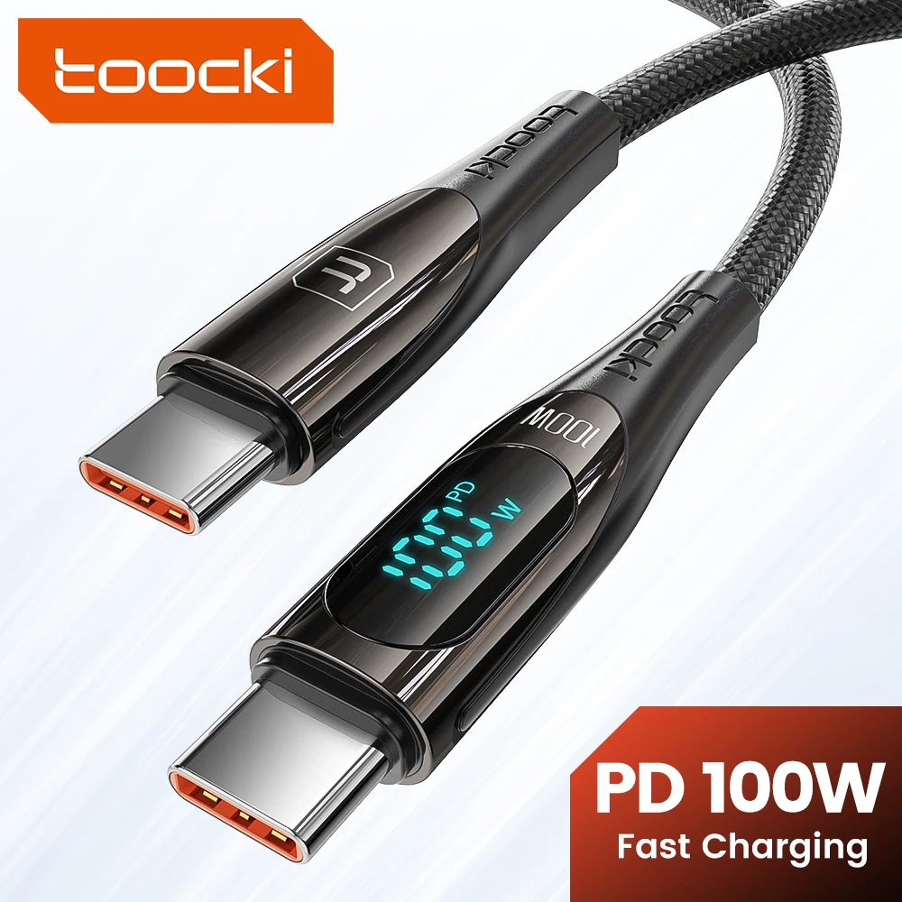 

Toocki 100W Usb Type C To Type C Cable PD Fast Charging Display Usb C Cable For Samsung Xiaomi Redmi Realme Poco Oneplus Macbook