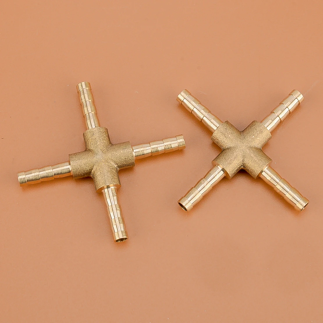 

2Pcs Universal Car Hose Barb 4mm 4 Way Cross Brass Pipe Fitting Thread Gas Fuel Water Air for Industrial Commercial Applications