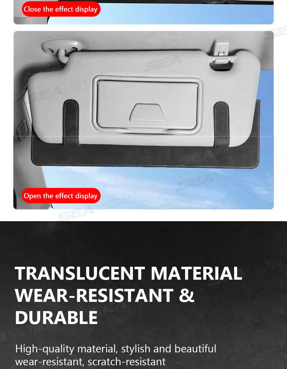 BLALION Verstellbare Auto-Sonnenblenden-Verlängerung, schnelle Installation, Wildleder-Sonnenblende-Aufsatz, geeignet für sicheres Fahrerlebnis – Detail 9