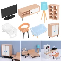 1:12 Scale Sofa Bed Wardrobe TV Cabinet Micro  Scene Model Dollhouse Miniature Furniture Playing House Landscape Dolls Accessory 2
