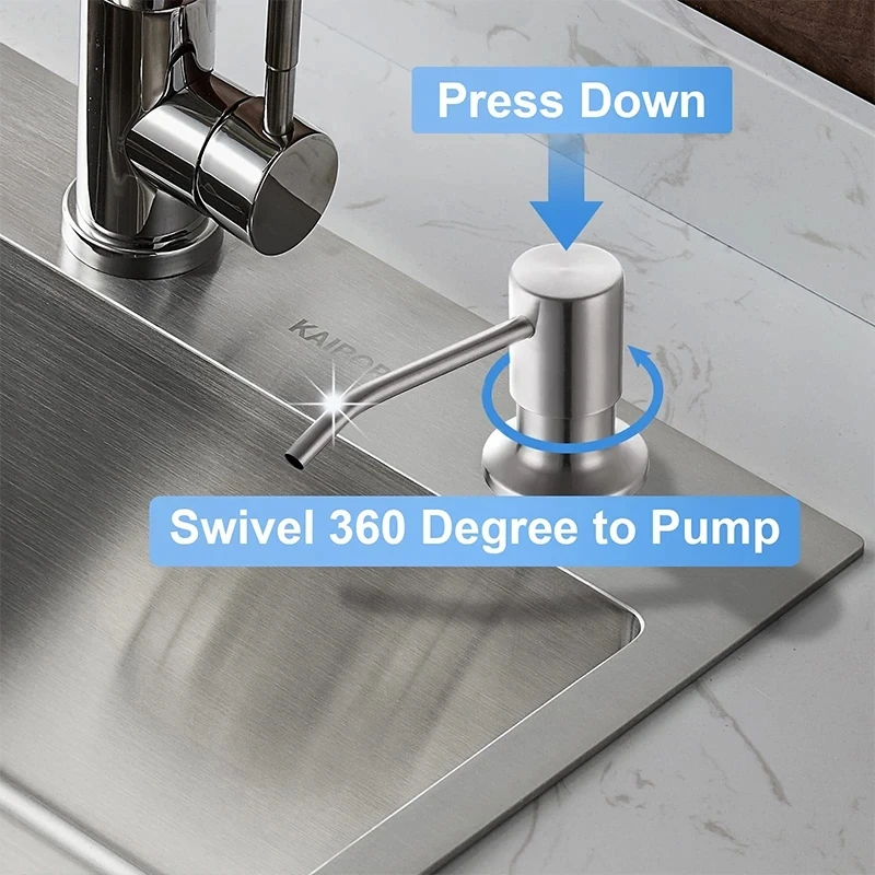 500ML Liquid Soap Bottle Sink Mount Hand Pressure Soap Dispenser Bottle  Kitchen Sink Liquid Soap Dispenser Pump Stainless Steel 4