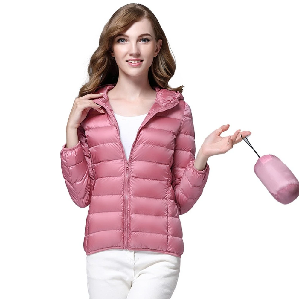 Autumn Winter Casual Down Jackets For Women 2023 Ultra Light 90% White Duck Thin Down Coat Warm Portable Hooded Puffer Jacket double sided coat 90% ultra light thin down jacket women 2021 autumn slim short hooded warm white duck down coat women outerwear