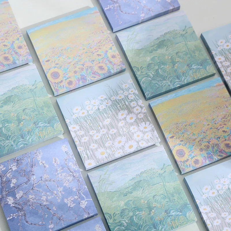 

INS Wind Note Book Sticky Paper Student Note-keeping Ledger Oil Painting Creative N Times Paste CYBQ290