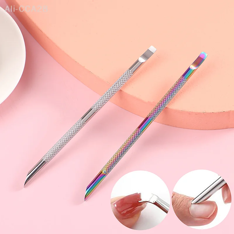 

Двухсторонний толкатель для кутикулы из нержавеющей стали, средство для удаления омертвевшей кожи для педикюра, маникюра, инструмент для ухода за ногтями