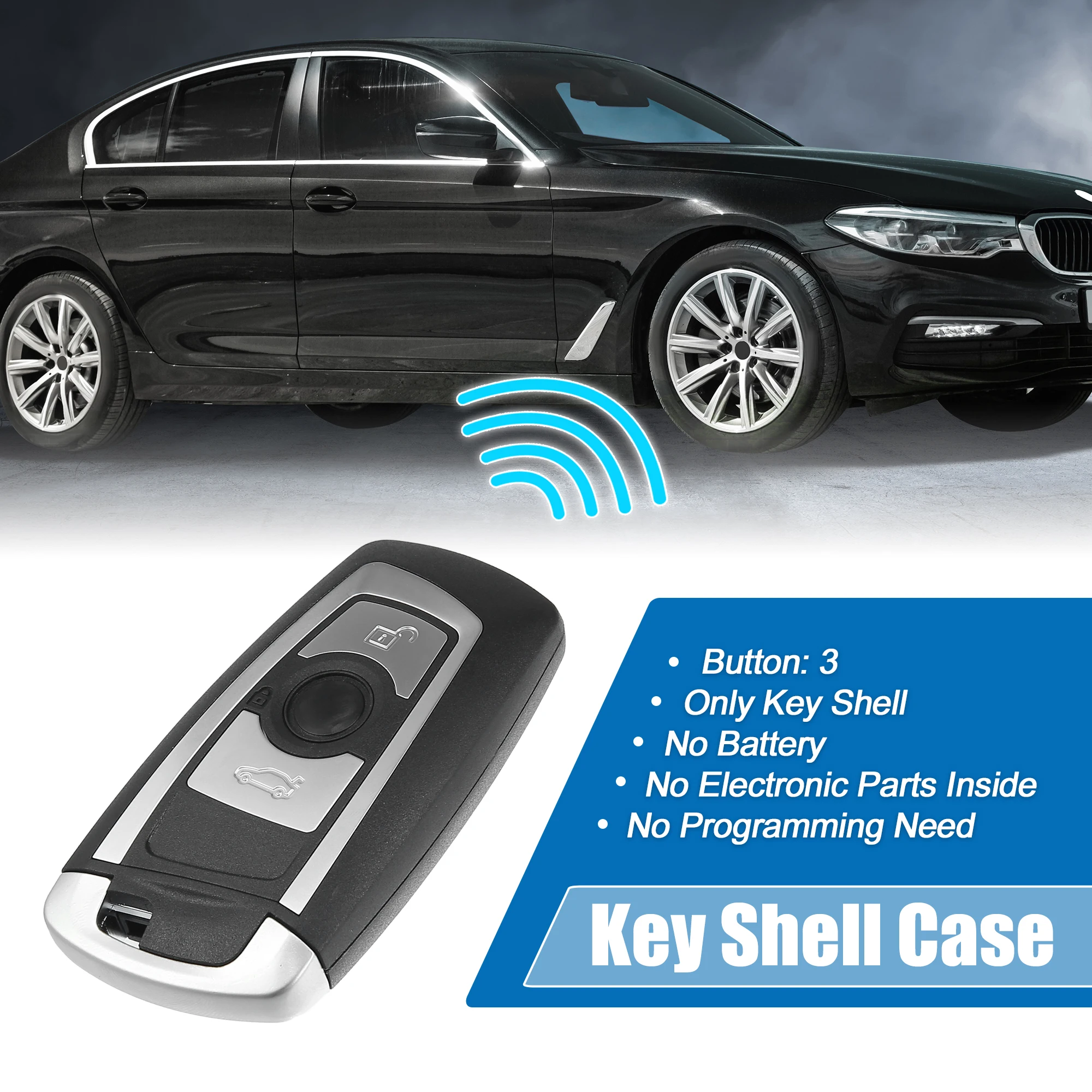 

Uxcell Car Remote Key Case Shell 3 Key Buttons Cover Tools for BMW 335i/xi/Ci GT xDrive 2005-2011 Replacement Accessories