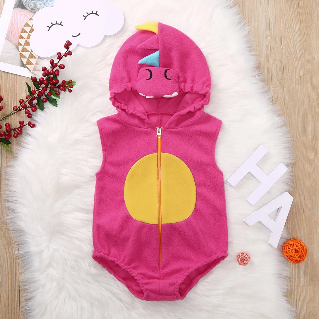 Cosplay Costume Halloween Dress Outfit Baby Girl Pink Dinosaur Costume Infant Toddler Hoodie Bodysuit Short Romper Photography Halloween Fancy Dress 6M 12M 18M 24M