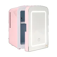 Paris Hilton Mini Refrigerator and Personal Beauty Fridge, Mirrored Door with Light, 4 Liter, Pink 1