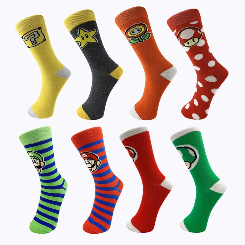 Super Mario Brother Socks Luigi Toad Cartoon Socks Pure Cotton Male Fashion Trend Tube Socks Adult Sports Socks Direct Selling