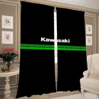 Home Interior Kitchen Curtains for Living Room 2 Pieces Blackout Curtains Door Curtain K-kawasaki-i Bedroom Decoration Partition 2