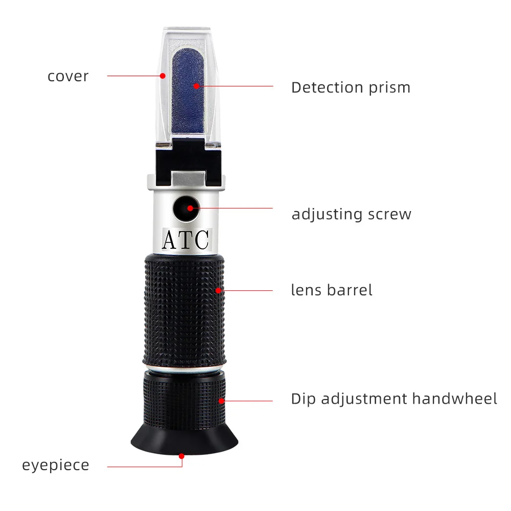 Alcohol Refractometer Hand Held Refractometer Handheld 0-80% Baijiu Alcohol Refractometer ATC Liquor Whisky Alcohol Tester Content Tester for Liquor Spirits