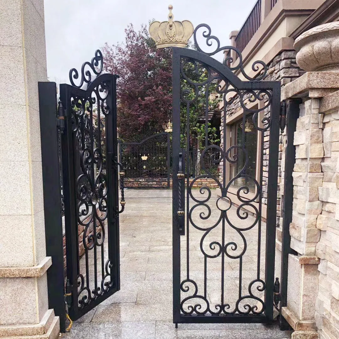 Villa Luxury Custom Security Entrance Sliding Driveway Gates Wrought Iron Main Gate Design Exterior Iron Gate Driveway Gate - Gates