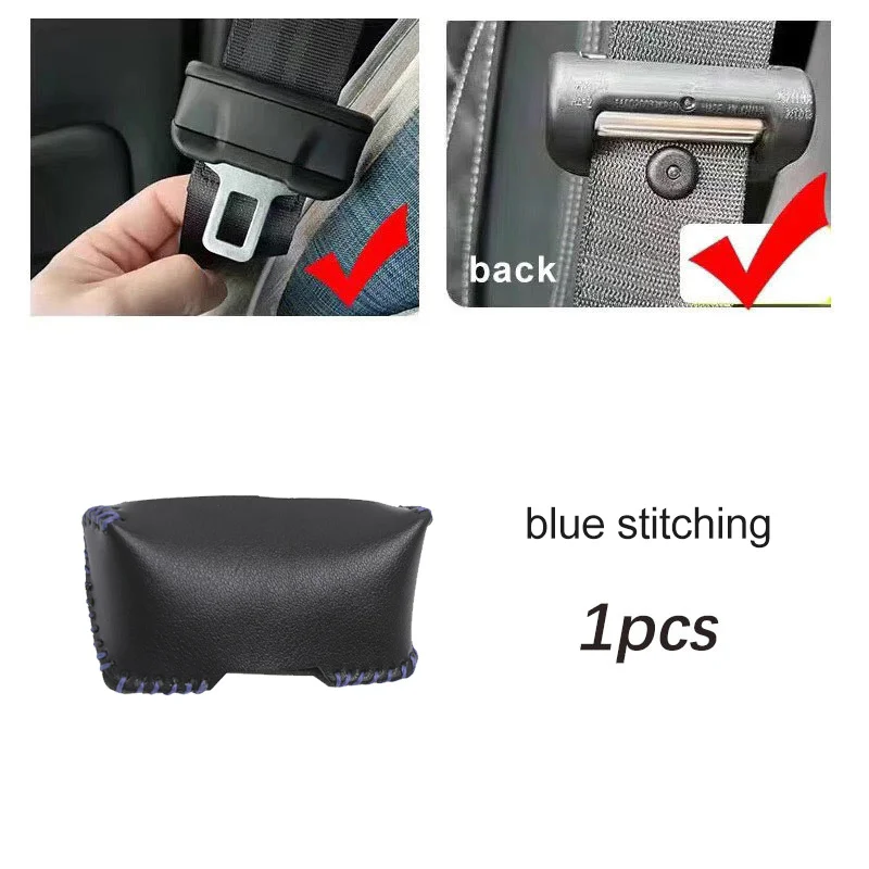 Leather Car Seat Belt Buckle Protector - Anti-Scratch Safety Cover Accessory