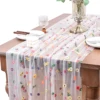 Embroidery Daisy Spring Summer Table Runner Florals Seasonal Easter Tulle Table Runner Holiday Kitchen Dining Table Decoration 1
